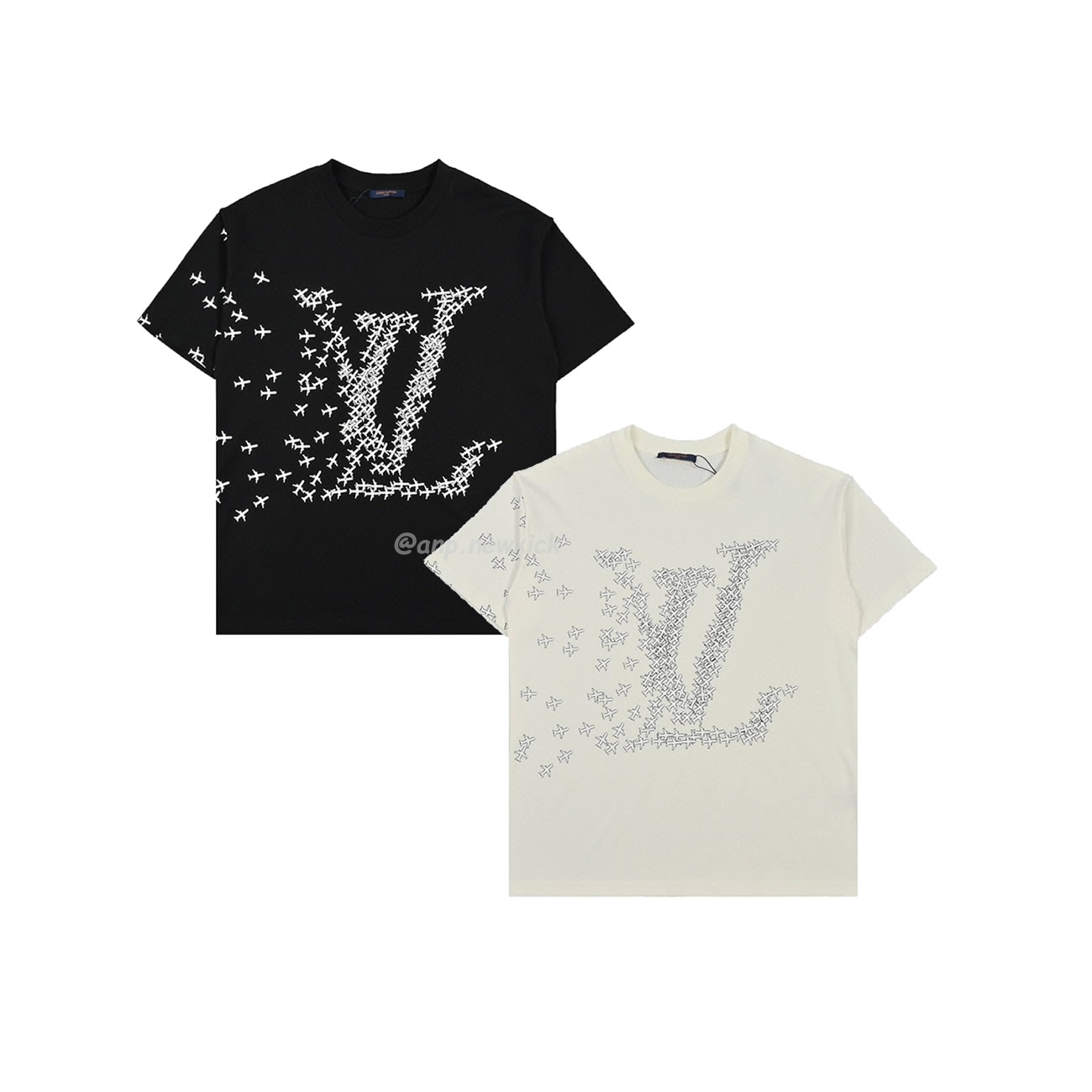 Louis Vuitton 20ss Small Aircraft Logo Printing Short Sleeved T Shirt (1) - www.newkick.vip